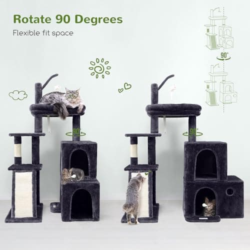 F50 Heavy Duty Cat Tree Tower for Large Indoor Cats, Dark Grey