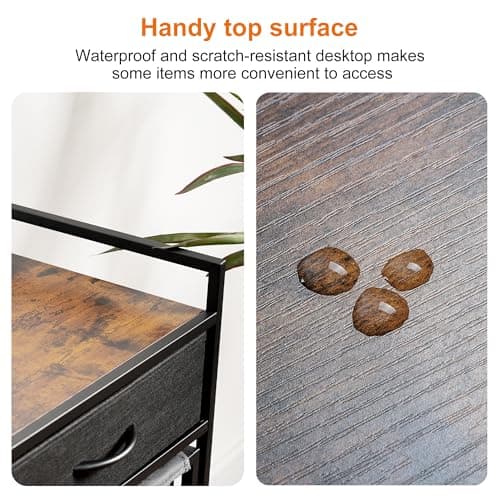 Heybly 126L Laundry Sorter with Rolling Bags and Storage Drawers - Rustic Brown