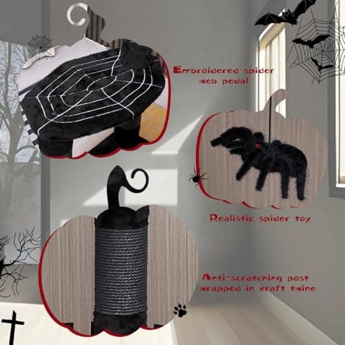 Gothic Cat Castle with Coffin Bed & Scratching Posts