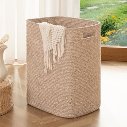 OIAHOMY Large Brown Variegated Laundry Hamper Basket