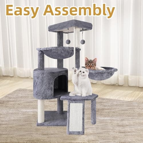 Xin Three-Layer Cat Tree with Condor and Two Hammocks, Grey