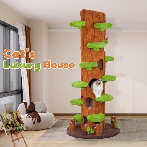Luxury Multi-Level Cat House with Scratching Post for Indoor Cats (Green)
