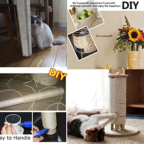 White Sisal Rope for Cat Scratcher Replacement 50/100/164 Feet