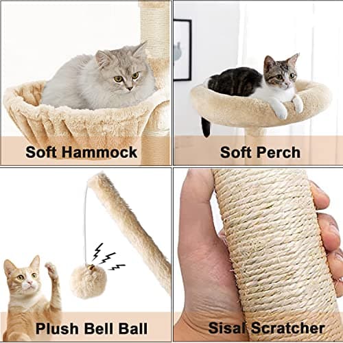Cat Litter Box Enclosure with Tree Tower Furniture