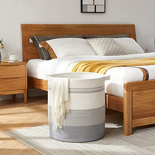 OIAHOMY Decorative 80L Laundry Hamper with Handles - Gradient Gray
