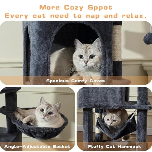 70-Inch Multi-Level Cat Tree Tower with Hammock & Scratching Post LCT015