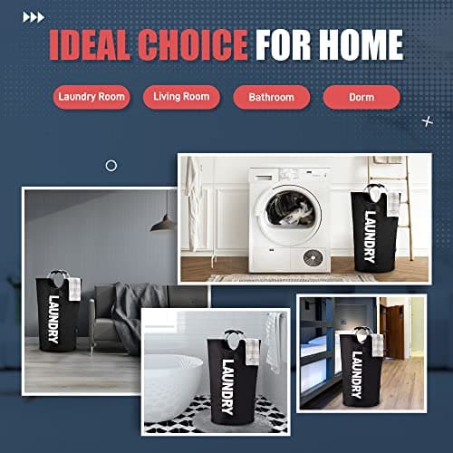 Caroeas 90L Waterproof Laundry Hamper, 13 Colors, Padded Handles, Collapsible Storage