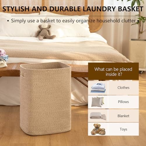 OIAHOMY Large Brown Variegated Laundry Hamper Basket