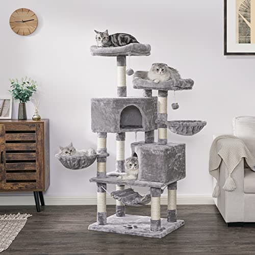 BEWISHOME Multi-Level Indoor Cat Tree with Sisal Posts & Houses MMJ05G