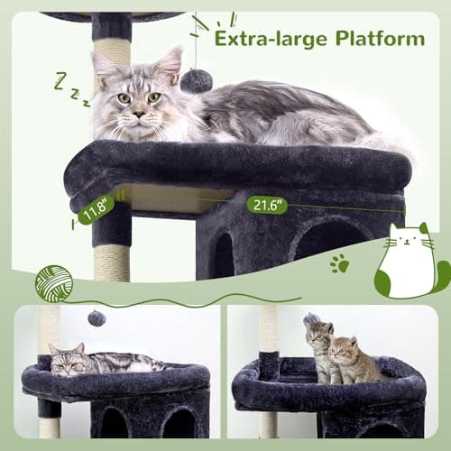 Sturdy 72in S72 Heavy Duty Cat Tree for Large Cats 20 lbs+