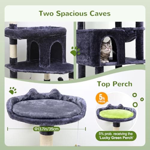 Sturdy 72in S72 Heavy Duty Cat Tree for Large Cats 20 lbs+