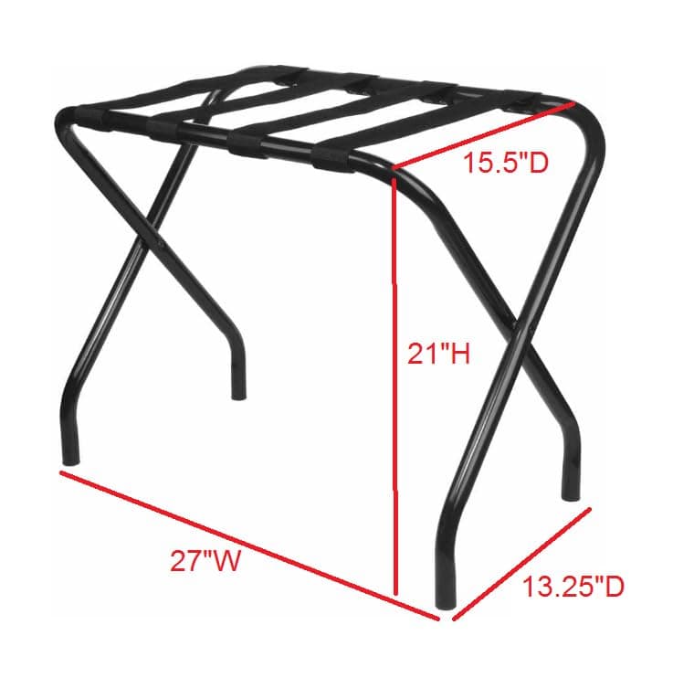 King's Brand Black Metal Foldable Luggage Rack Stand