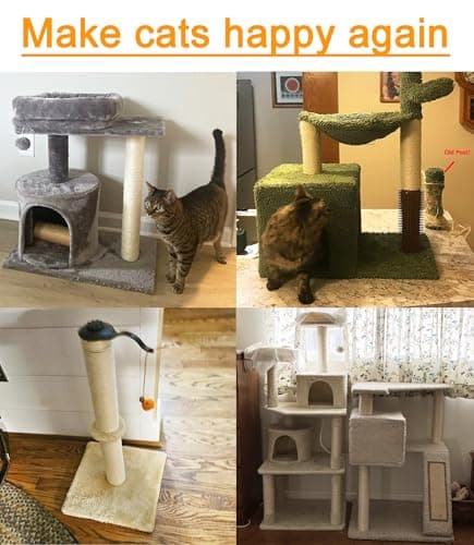 Cat Tree Scratching Post Sisal Replacement Pole Parts (Set of 4)