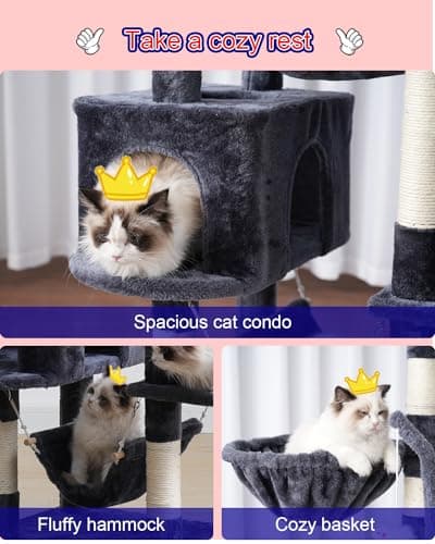 Smoky Gray Cat Tree for Large Cats GCT020G