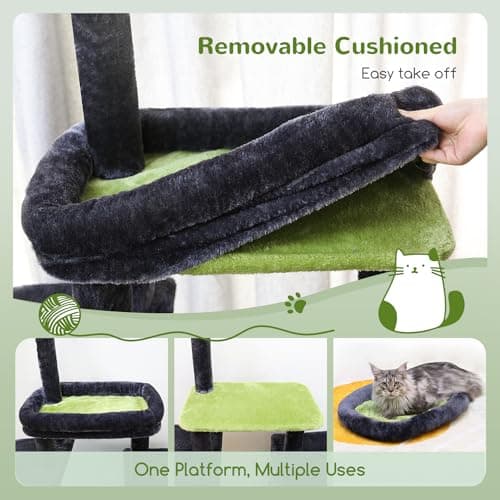 F50 Heavy Duty Cat Tree Tower for Large Indoor Cats, Dark Grey