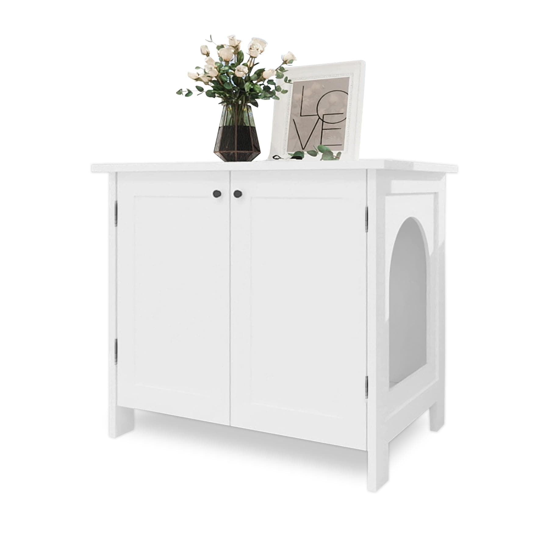 Eco-Friendly Litter Box Enclosure with Removable Divider