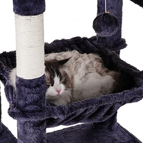 XXL Heavy Duty Cat Tree for Large Cats - 69 inches Tall with Multi-Level Furniture and Cozy Basket