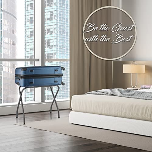 Bartnelli 2-Pack Gray Steel Folding Suitcase Stand with Durable Black Straps