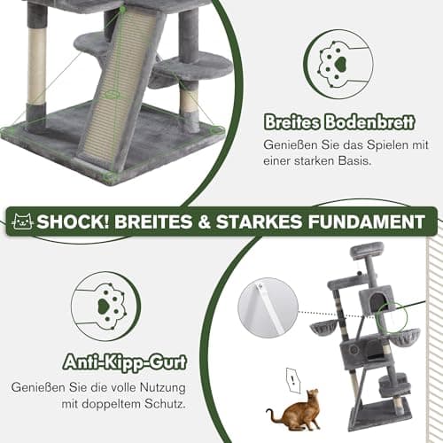 MUTICOR 66" Multi-Level Cat Tree Tower for Big Indoor Cats