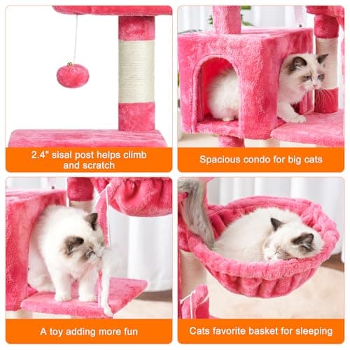 Cat Tower Condo with Toy for Indoor Cats
