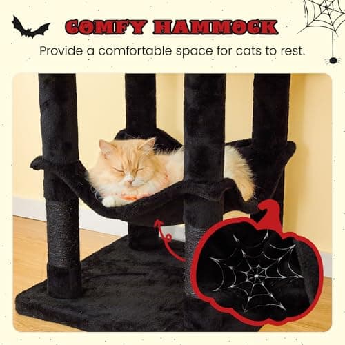Stable Gothic Cat Condo for Indoor Cats, Multi-Level Tower, Black