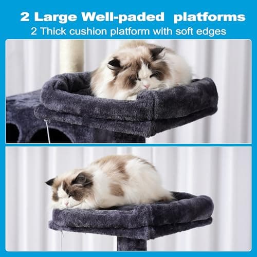 Hey-Brother Smoky Gray Multi-Level Cat Tree with Sisal Scratching Posts MPJ020G