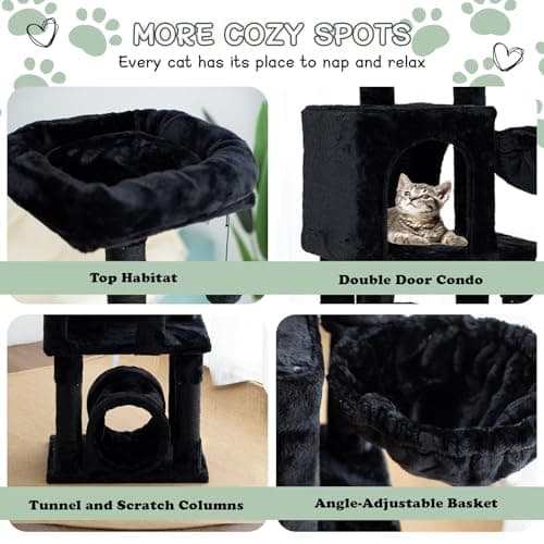 Gothic 49-Inch Cat Tree with 3 Scratching Posts & Tunnel for Indoor Cats