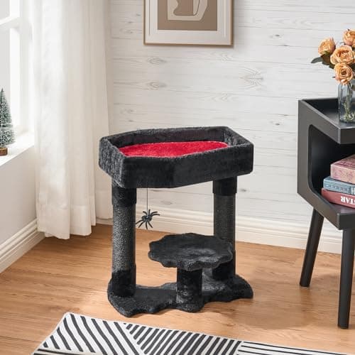 Gothic Cat Tree with Coffin Bed for Indoor Cats - Small Size MMJ91R
