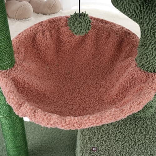 37.4" Cactus Cat Tree for Indoor Cats with Twin Condos and Scratching Post … Green