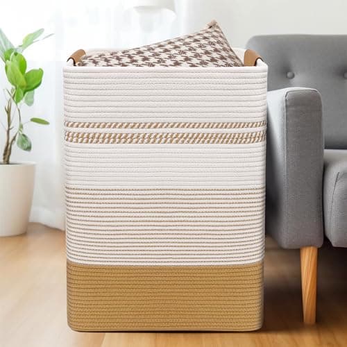 DOFASAYI 85L Large Laundry Basket with Leather Handles