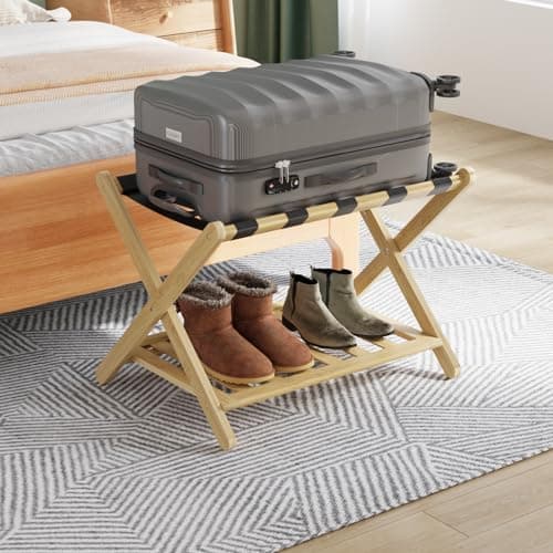 Walnut Luggage Racks Pack of 2 for Hotel Guest Rooms — Nature 1 Pcs