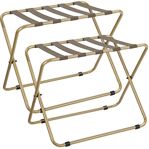 ELYKEN Heavy Duty Suitcase Stand, 110LBS Load Bearing, Gold, 2 Pack