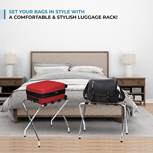 Chrome Foldable Luggage Rack for Guest Room