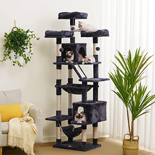 Heybly Large Cat Tree for Indoor Cats Multi-Level Furniture Condo