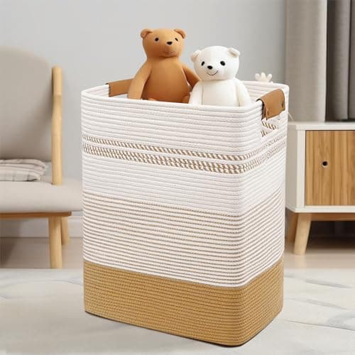 DOFASAYI 85L Large Laundry Basket with Leather Handles