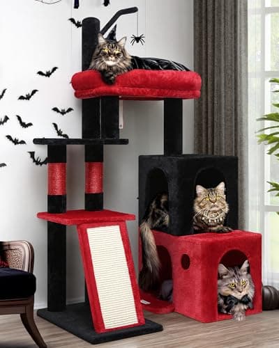 F50 Heavy Duty Cat Tree Tower for Large Indoor Cats, Dark Grey — Gothic