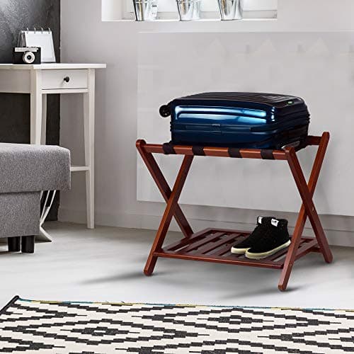 Walnut Casual Home Luggage Rack (New)