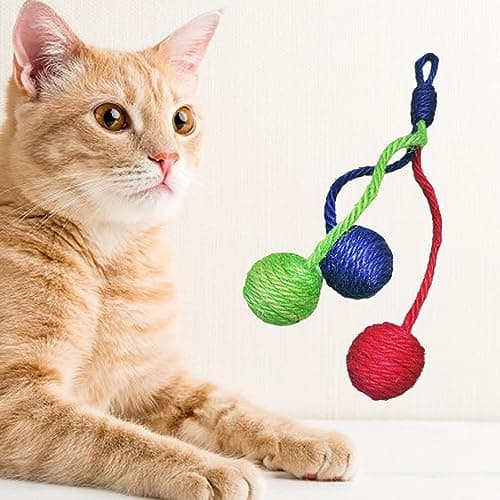 Eco-Friendly Sisal Rope Ball for Indoor Cats - Hanging Interactive Toy