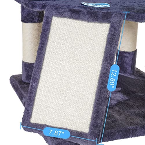 Gray Hey-brother 67.7" Cat Tree with 3 Caves & Perches, Scratching Posts MPJ032-SG