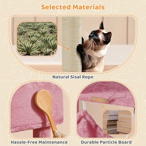 Yaheetech Large Cat Tower with Condos for Medium Cats Pink