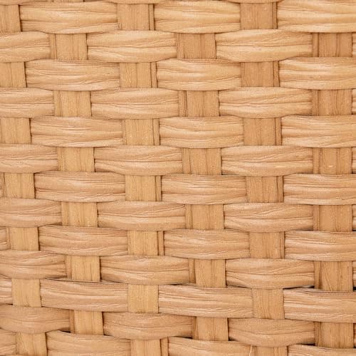 Hidden Handwoven Rattan Cat Litter Box Enclosure with Odor Control, Artificial Plants, Real Stones — Natural