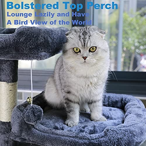 NEGTTE Multi-Level Cat Tree for Large Cats - Cat Condo & Climbing Tower