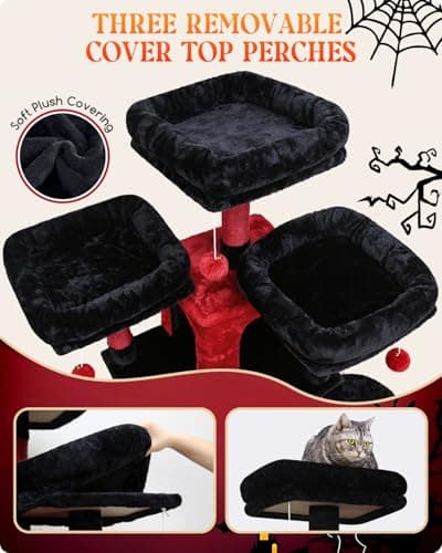 Gothic Cat Tower for Multiple Adult Cats - XXL Halloween Cat Tree