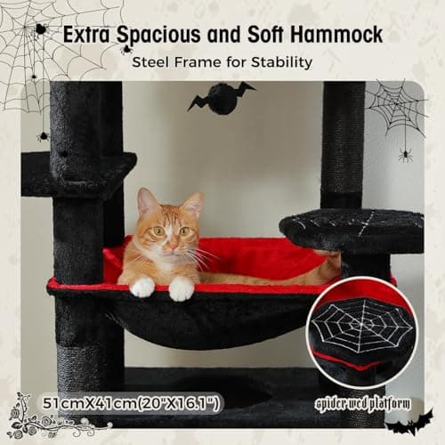 Gothic Cat Tree for Large Cats with Scratching Posts and Pads