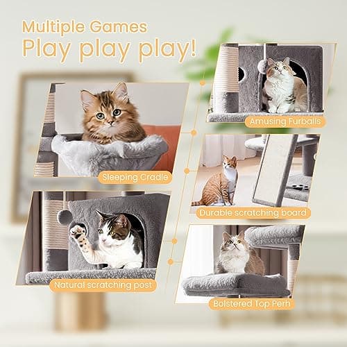 SHA CERLIN 68" Multi-Level Cat Tree for Large Kittieschodilly