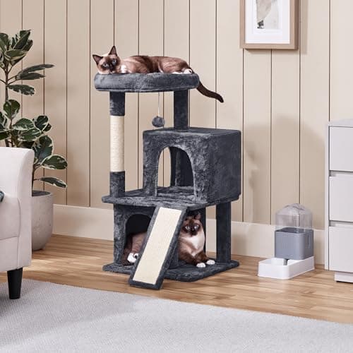 Yaheetech 36in Indoor Cat Tree with Perch, Scratching Posts & Dangling Ball