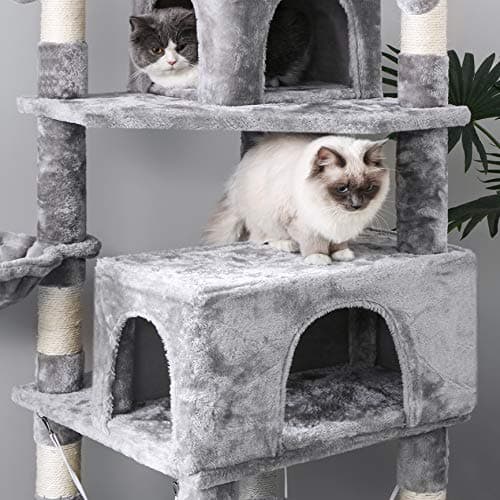 Bewishome 66.3" Multi-Level Cat Tree with Plush Perches & Sisal Post