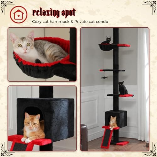PEQULTI Gothic Climbing Tree Tower, 5 Tiers, Black