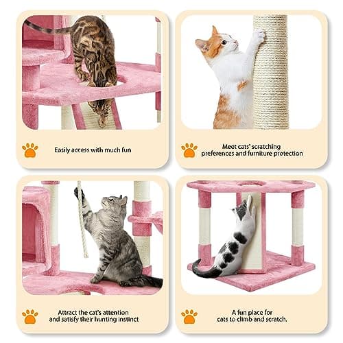 Yaheetech 79in Multi-Level Cat Tree with Scratching Posts