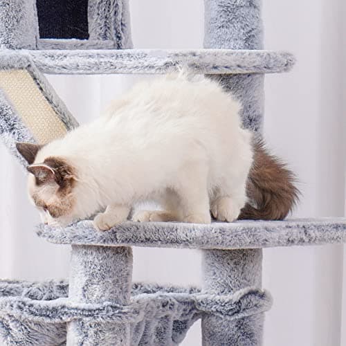 Heybly 73-Inch Cat Tree for Large Cats – Heavy Duty Indoor Condo with Plush Perch, Cozy Basket, and Scratching Posts